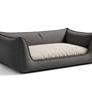Gray Orthopedic Dog Bed with Soft Cushion and Raised Sides
